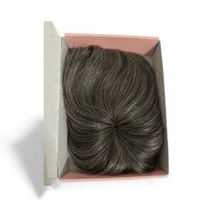 Human Hair Topper With Side Bangs For Women With Clips Straight Hair Toupee